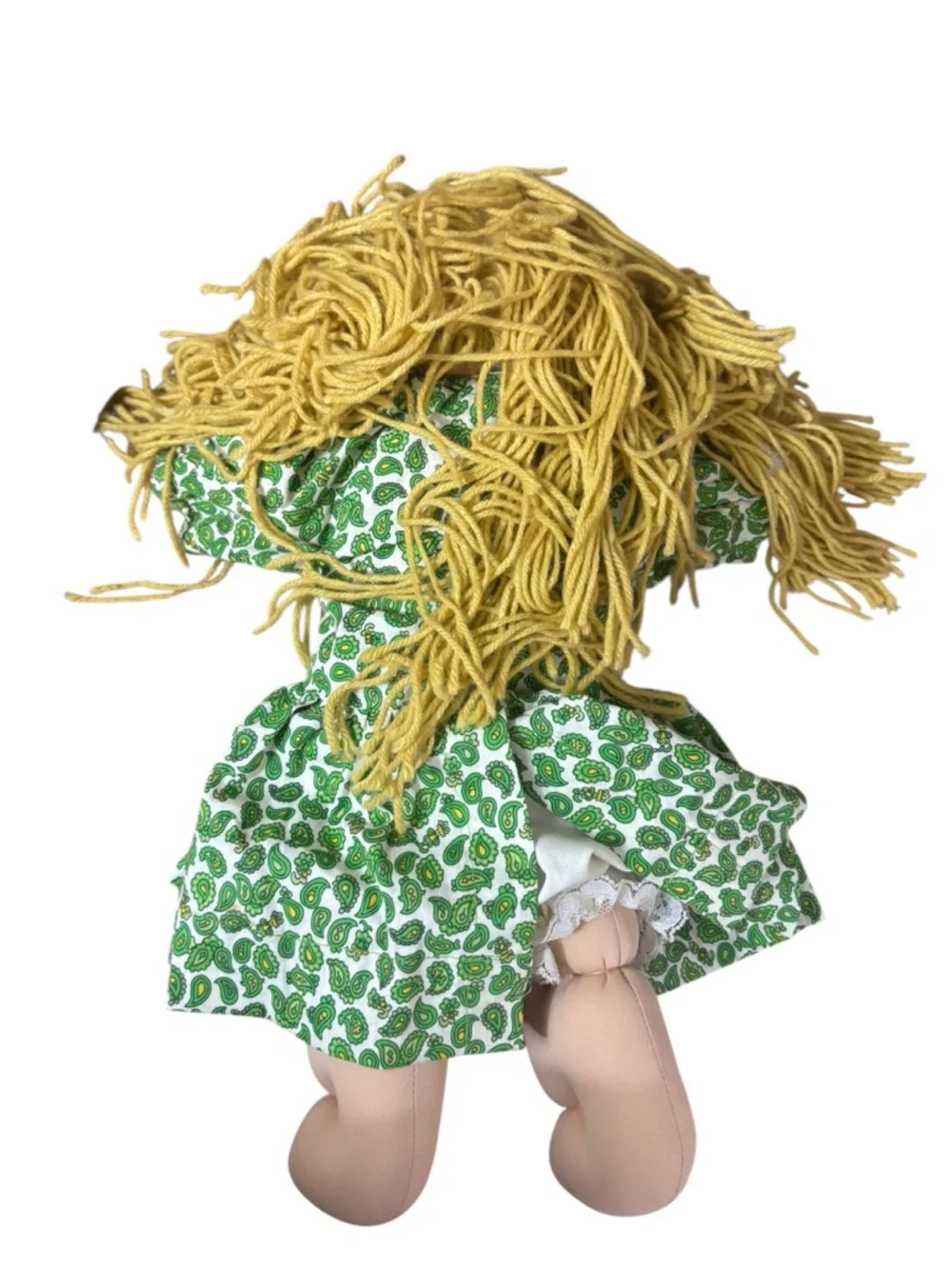 Cabbage Patch l Yellow-Haired Doll in Green Paisley Dress vintage